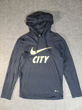 Nike Manchester City FC Lightweight Pullover Hoodie Volt Graphic Men's Size M